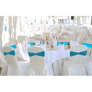 10 PCS Sequin Chair Sashes with Silver Buckle
